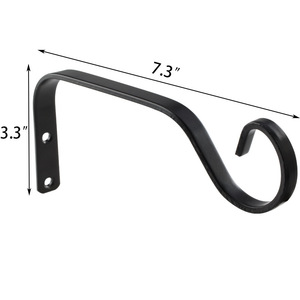 Jingmao Wrought Iron <b>Wall</b> <b>Hook</b> 7.3 Inch Rustic Style For Lanterns Flower Pots Decorative Hanging Bracket - Product Image 1