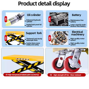 New Steel Hydraulic <strong>Lifting</strong> Platform Trolley <strong>Small</strong> <strong>Scissor</strong> Type Mobile <strong>Electric</strong> Elevator for Retail - Product Image 3