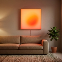 Décoration murale lumineuse LUZ à effet dégradé, éclairage décoratif LED en acrylique/plexiglas, impression dégradé coucher de soleil avec orange chaud, décoration murale artistique
