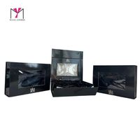 Boîte à perruque rigide personnalisée MUYANG avec fenêtre, fermeture magnétique, doublure en satin, emballage de bijoux haut de gamme, forme rectangulaire, revêtement UV