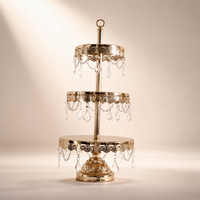 Support à gâteau multifonctionnel à 3 niveaux en métal (style européen-américain) SG-85304-3 pour mariages, fêtes, décoration de la maison