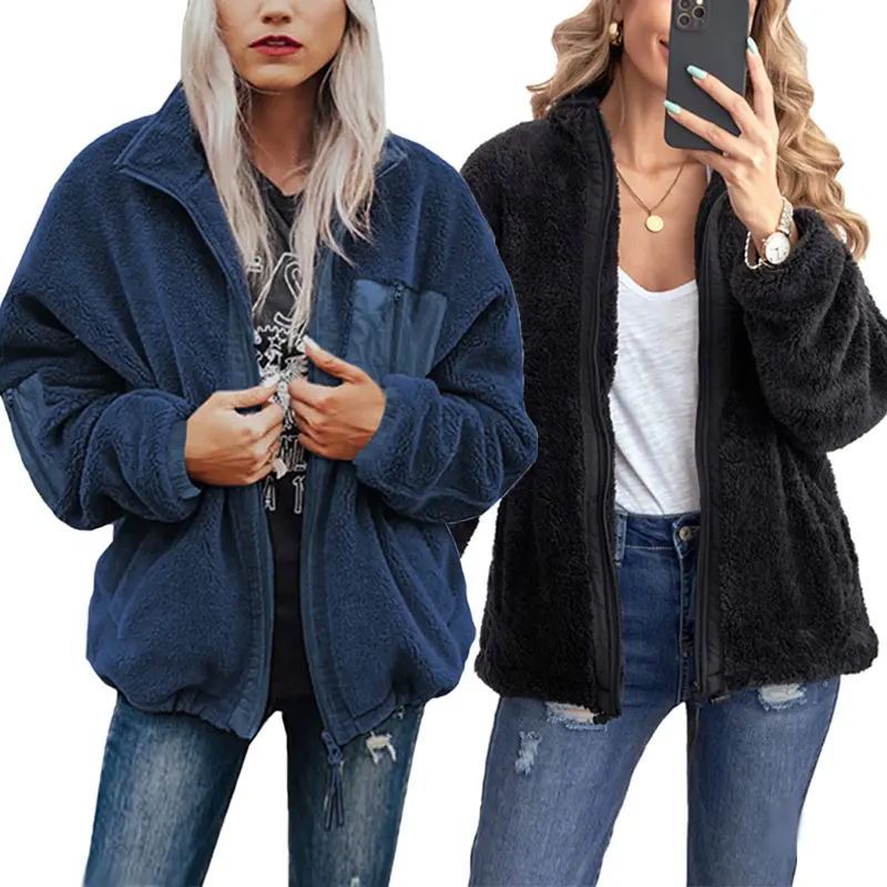 Ropa de otoño e invierno para mujer, chaqueta de piel sintética cálida de lana, abrigo de piel, 2022