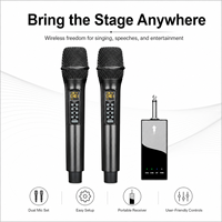 Système de microphone sans fil double portable K188 pour karaoké, mariage, chant, DJ, fête, discours, église
