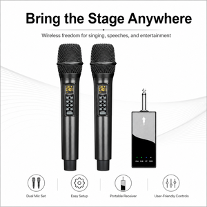 K188 Portable Dual Wireless Microphone System for Karaoke, Wedding, Singing, <strong>DJ</strong>, Party, Speech, Church - Product Image 3