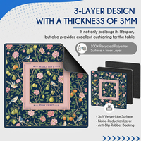 Tapis de Mahjong Américain Professionnel Personnalisé avec Règles Imprimées, Housse de Table en Néoprène Silencieuse et Inodore avec Boîte Personnalisée DDP USA