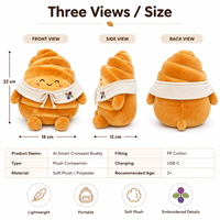 Peluche a Forma di Croissant AI, Morbido Giocattolo Imbottito in Cotone PP e Poliestere, Bambola Kawaii a Forma di Pane, Portachiavi Unisex per Bambini e Innamorati