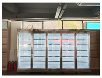Réfrigérateur vertical commercial à porte vitrée pour boissons, avec ventilateur de refroidissement, pour supermarchés et magasins de proximité