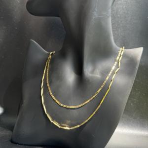 قلادة ضيقة نسائية عصرية 18 قيراط مملوءة بالذهب من الفولاذ المقاوم للصدأ سلسلة ثعبان متعرجة مسطحة لحفلات الزفاف والخطوبة هدية مجوهرات - Product Image 5