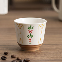 Cangkir Kopi Keramik Arab Tradisional Cangkir Teh Timur Tengah Terinspirasi Seni Latte Bergaya Retro dengan Pola Bunga Cangkir Genggam