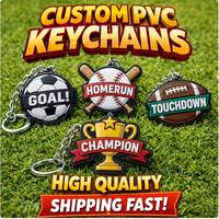 Porte-clés personnalisé en PVC et caoutchouc pour le sport, avec trophée de basketball, football, baseball, soccer, pendentif, cadeau d'esprit d'équipe, vente en gros