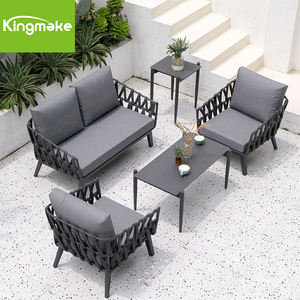 Conjunto de Móveis de Jardim em Metal Foshan, Sofá de Alumínio para Exterior com Almofadas Impermeáveis - Product Image 1