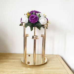 เชิงเทียนอะคริลิค6หัวพร้อมที่วางเทียนโลหะสำหรับงานแต่งงานวันวาเลนไทน์ของตกแต่งบ้านโต๊ะวางดอกไม้เชิงเทียน - Product Image 2