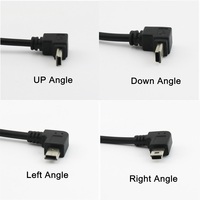 Câble USB 2.0 mâle à angle droit à 90 degrés vers mini USB mâle pour caméra et ordinateur chargeant des données veste en PVC avec blindage de tresse