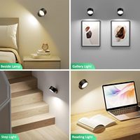 Brightown LED Applique Murale Magnétique USB Rechargeable et Dimmable Rotation à 360 ° Lampe Murale Sans Fil pour Chambre