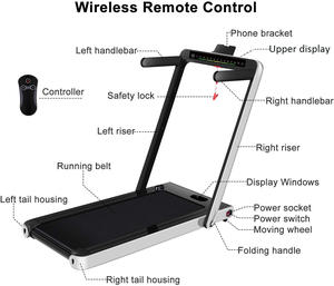 ลู่วิ่งไฟฟ้าพับได้ T4000 จอแสดงผลคู่ อุปกรณ์ออกกำลังกายสำหรับใช้ใต้โต๊ะ วิ่งและเดิน - Product Image 5