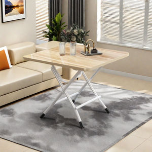 Folding Dining <b>Table</b> Rectangle Metal Legs <b>Plastic</b> Top Foldable Portable Small Square <b>Table</b> For Home Dormitory Rental Use - Product Image 4