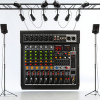 Console de mixage audio DJ professionnelle 6 canaux avec 99 effets DSP, USB, Bluetooth, alimentation fantôme 48V, en métal, pour événements religieux et sonorisation en direct