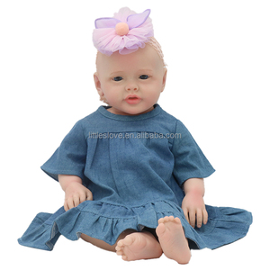 Jolie poupée <span class=keywords><strong>Reborn</strong></span> de 22 pouces, corps complet en Silicone, nouveau-né, peut se baigner comme poupée de Collection - Product Image 3