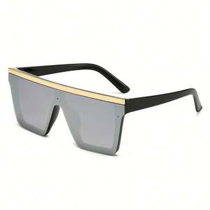 Gafas de Sol con Logotipo Personalizado, Lentes de Espejo, Diseño Vintage con Estampado de Leopardo, Montura Cuadrada Grande para Mujer y Hombre - Product Image 4