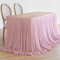 Jupe de table en tulle ignifuge de qualité commerciale, résistante aux plis, pour mariages et événements