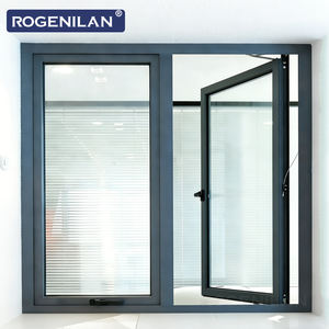 Fenêtres en aluminium à rupture de pont thermique insonorisées minimalistes Rogenilan, double vitrage Low-E, fenêtre à battant inclinable pour l'extérieur - Product Image 2