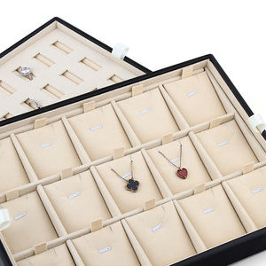 15 Slot Custom Logo Pu Leather <b>Travel</b> Display <b>Jewelry</b> Tray Zipper <b>Case</b> Storage Organizer <b>Jewelry</b> Box - Product Image 4