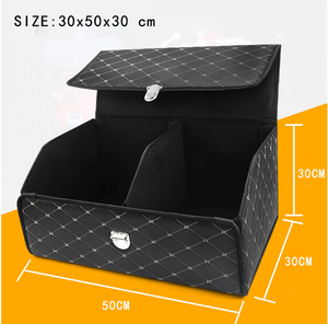 Organizador <span class=keywords><strong>de</strong></span> Maletero <span class=keywords><strong>de</strong></span> Coche Plegable Automático <span class=keywords><strong>de</strong></span> Cuero PU con Logotipo Personalizado, Pequeño y Grande, con Asa <span class=keywords><strong>de</strong></span> Anilla - Product Image 3