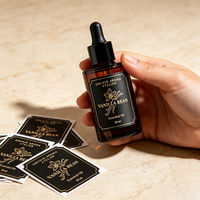 Étiquettes TEDDY pour flacons cosmétiques, vinyle BOPP, feuille d'or, UV Spot, cosmétiques, parfums, huiles essentielles
