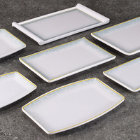 Assiettes en mélamine incassable, écologiques et durables, série Liquid Gold – Personnalisables pour hôtels et foyers