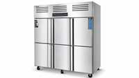 Réfrigérateur et congélateur commercial à double température 630+670L à 6 portes pour le stockage de viande et de fruits de mer
