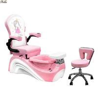 Chaise de trône petite chaise de spa de pédicure de bain à remous rose pour enfants avec moteur à jet