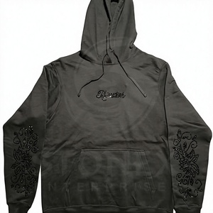 Sudadera con Capucha Personalizada OEM ODM con Pedrería, Sudadera con Capucha de Algodón Premium para Marcas de Ropa Urbana, Logotipo Personalizado con Pedrería - Product Image 1