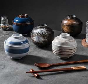 Cuenco blanco <span class=keywords><strong>de</strong></span> melamina resistente al calor con tapa, vajilla redonda <span class=keywords><strong>de</strong></span> estilo japonés para guisar <span class=keywords><strong>sopa</strong></span> y <span class=keywords><strong>huevo</strong></span> al vapor para el hogar - Product Image 2