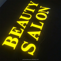 Grand panneau lumineux géant en acier inoxydable acrylique sur pied avec lettres lumineuses 3d pour salon de beauté