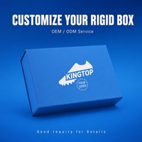Boîte à chaussures rigide personnalisée pour chaussures de sport, fermeture magnétique, pliable, bleu royal et blanc, impression en gros, usine