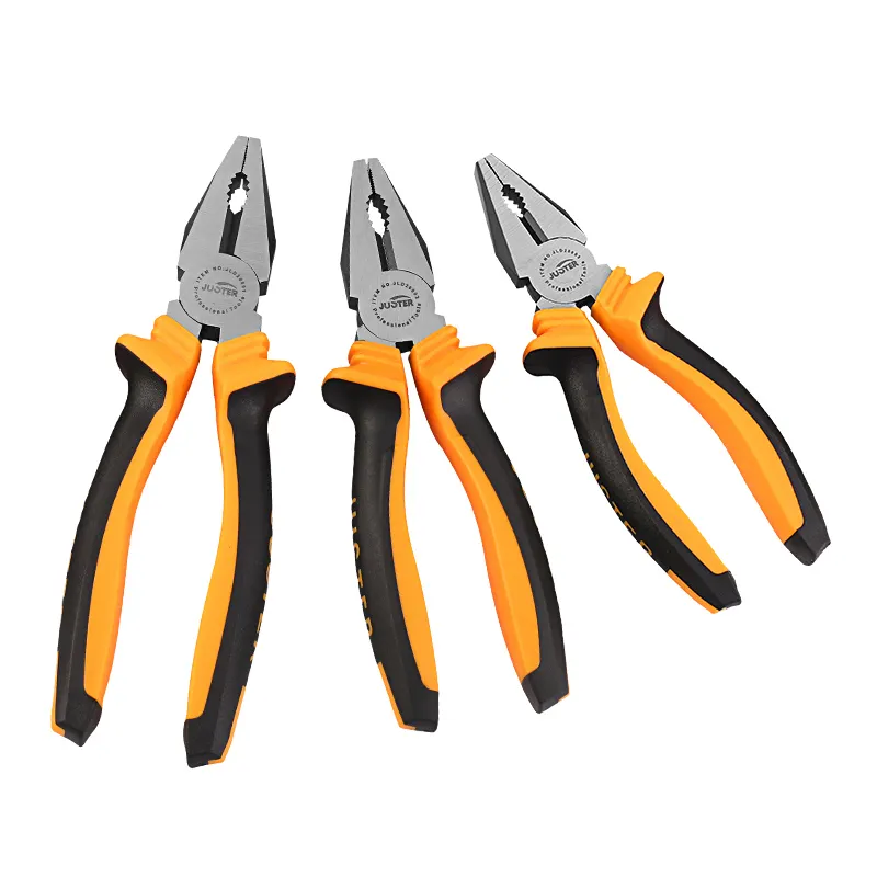 2022 new JUSTER 55# high carbon steel pliers 6,7,8inch combination pliers quenching treatment two-color handle ergonomic design