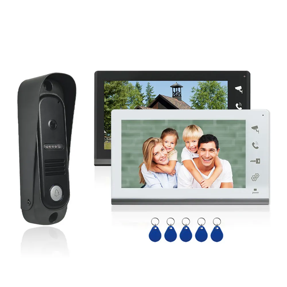 VIDEW videocitofono accesso RFID 4 sistema di videocitofono cablato telecamera per campanello visivo per la casa per appartamenti in Villa