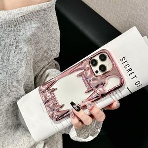 Mới Sáng Tạo Shockptoof Mạ Điện Hollow Tiger Răng Điện Thoại Trường Hợp Đối Với iPhone 17 16 15 14 13 12 Pro Max 3D Mát Điện Thoại Bìa - Product Image 2