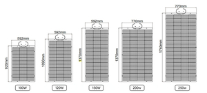 100W 120W 150W <span class=keywords><strong>200W</strong></span> 240W 250W tùy chỉnh Bảng điều khiển năng lượng mặt trời linh hoạt - Product Image 2