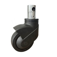 Roue pivotante noire en TPR de 100 mm (4 pouces) avec frein central et verrouillage pour fauteuils roulants et lits de soins à domicile
