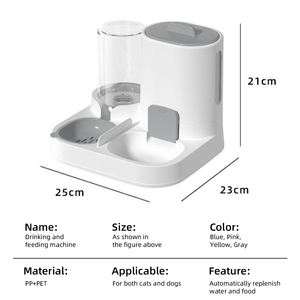 Tempat Makan Hewan Peliharaan Otomatis Desain Baru Gravity <span class=keywords><strong>Pet</strong></span> Self <span class=keywords><strong>Feeder</strong></span> untuk Kucing Anjing Ramah Lingkungan Bahan PP Set Dispenser Makanan dan Air Hewan Peliharaan - Product Image 5