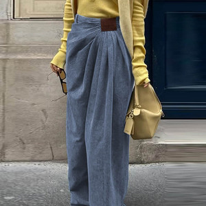 Pantaloni larghi con fondo comodo in Jeans da <span class=keywords><strong>donna</strong></span> pieghettati - Product Image 3