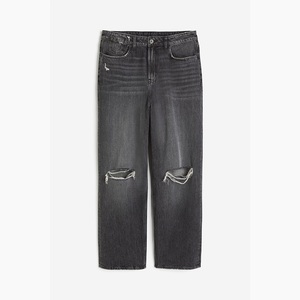 Tùy Chỉnh Ánh Sáng Màu Đen Denim Baggy Quần Xếp Chồng Lên Nhau Cao Thường Xuyên Được Trang Bị Cổ Điển Phong Cách Thời Trang Thiết Kế Thoáng Khí Mới Nhất Thẳng - Product Image 1