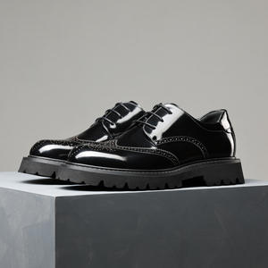 Zapatos Formales de Hombre con Punta Cuadrada Estilo Italiano, con Cordones, Parte Superior de Cuero Genuino Hecha a Mano, Suela de Goma Antideslizante, Zapatos de Negocios - Product Image 3