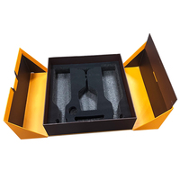 Boîte d'emballage cadeau en papier de luxe magnétique 2 deux pièces avec mousse floquée pour double porte ouverte sur le côté avec logo personnalisé pour boutique