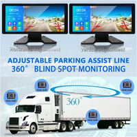 Sunway AHD 10.36 inç 4CH bölünmüş monitör kamyon DVR Video kaydedici GPS FM araba geri kamera kiti ile kamyon otobüs Van 12V-30V