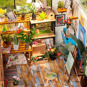 Robotime Rolife US Warehouse <b>3D</b> <b>Puzzles</b> <b>Wooden</b> Toys DG104 Cathy's Flower House DIY Miniature House for Drop Shipping - Product Image 4