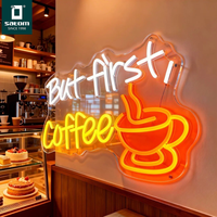 Enseigne de café personnalisée attrayante, signalétique lumineuse, enseignes LED pour les entreprises