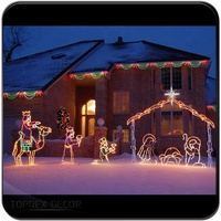 Nouvelle conception de décoration de Noël extérieure imperméable, motif de crèche et de berceau de Noël, guirlande lumineuse en cuivre de 225 cm