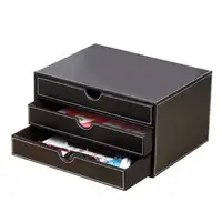 Scrivania in pelle Organizer con 3 Cassetti, Forniture Per Ufficio Esecutivo Desktop Deposito A4 File Cabinet/Supporto